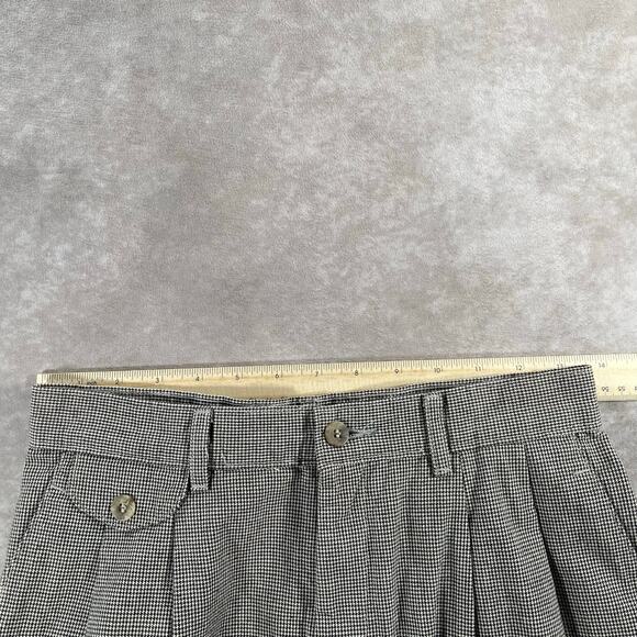 Vintage Lee Houndstooth Pants Pleated Straight Leg Dress Trousers Casual Pants - Picture 4 of 9